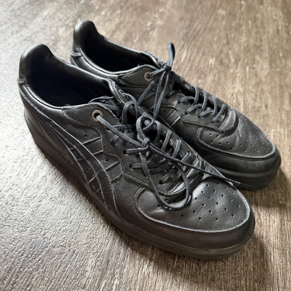 Onitsuka Tiger GSM Sneakers Unisex US 6 Black Leather Low Top 1183B403 Tennis